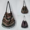 Fashion Ladies Canvas Bag Ethnic Style Shoulder Bag Handbag Tassel Cotton and Linen Shoulder Bag