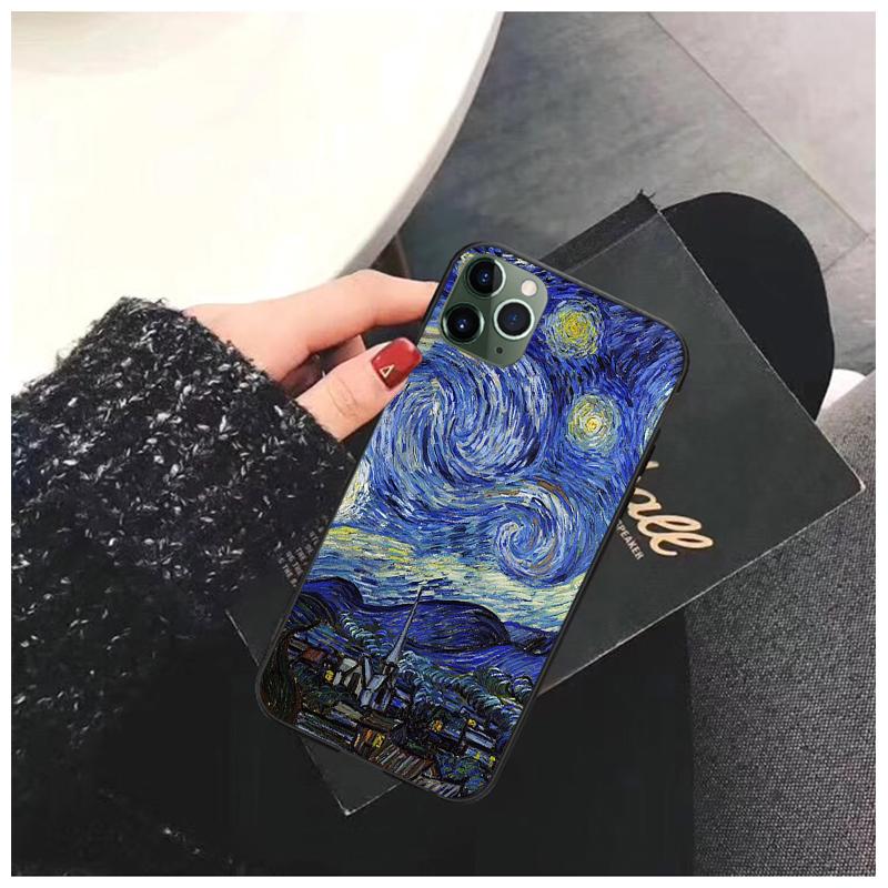 Чехол для телефона «Звездная ночь» Винсента Ван Гога для iPhone 17 Pro Max Air 16 15 14 13 Pro Max 15 16 Pro 15PlusЧерный Funda Coque Case