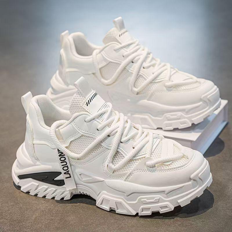 Мужская обувь 2025 года, лето, новая, сетчатая, универсальная, высококачественная, повседневная обувь, молодежная, спортивная, на платформе, папины туфли