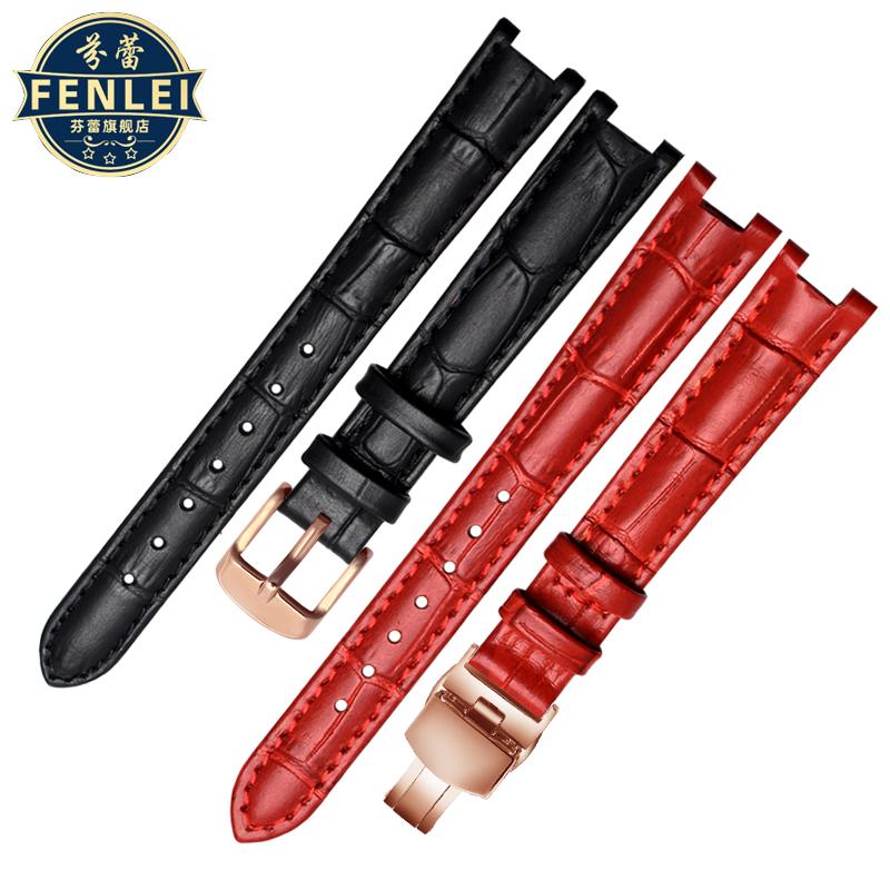 For Rossini 516752 616764 517784 5758G Notch Watch Chain Cowhide Leather Watchband Red Bracelet Men Women 14mm 16mm 18mm Strap