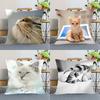 Home Decor Cute Kitten Patterns: Adorable Pet-Themed Pillows Pattern Cushion Cover Suitable For Sofa Bedroom Car Pillow Cover