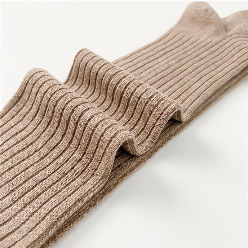 Soft Cotton Long Socks Women Autumn Winter Pure Color Knitted Stocking Skinny Casual Knee High Fluffy Warm Thicken Female Sock