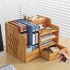 Student Simple Bookend Bookshelf Office File Shelf Multi-Layer Shelf Desktop Wooden Folder Storage Box