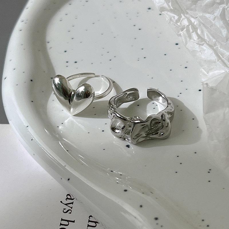 Xiaomi Original 925 Sterling Silver Heart Bump Rings For Women Counple Wedding Engagement Silver Women's Vintage Ring Fine Jewelry