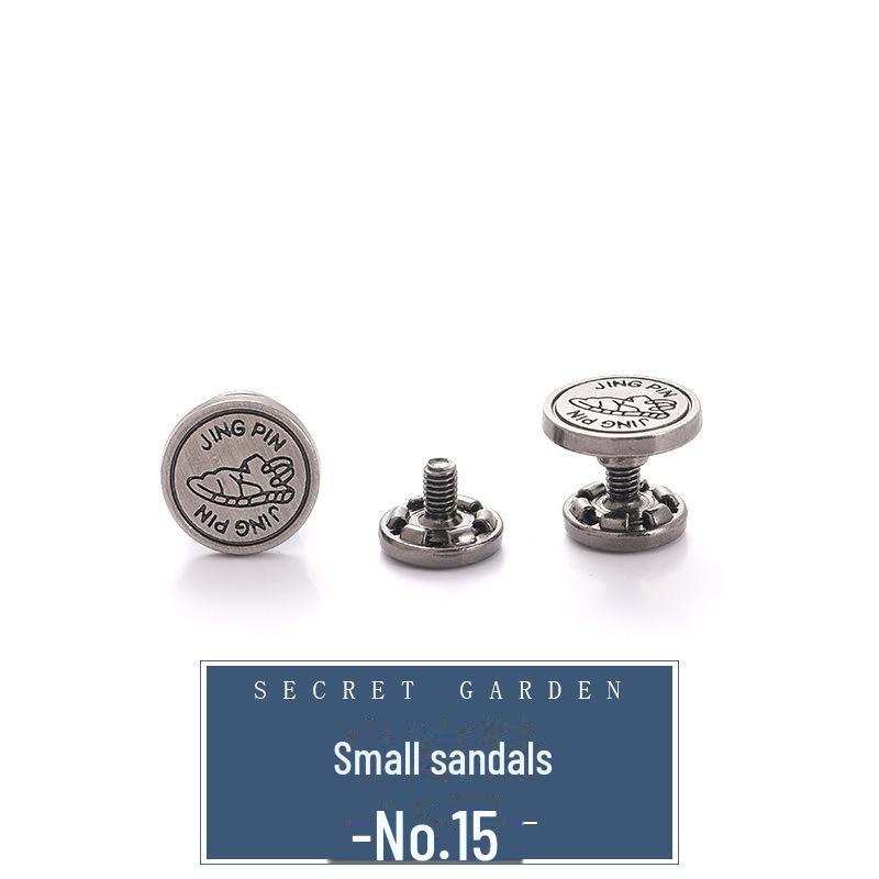 Пляжные тапочки с металлическими заклепками и съемной пряжкой: Сандалии с регулируемой высотой без гвоздей и сменными пуговицами.