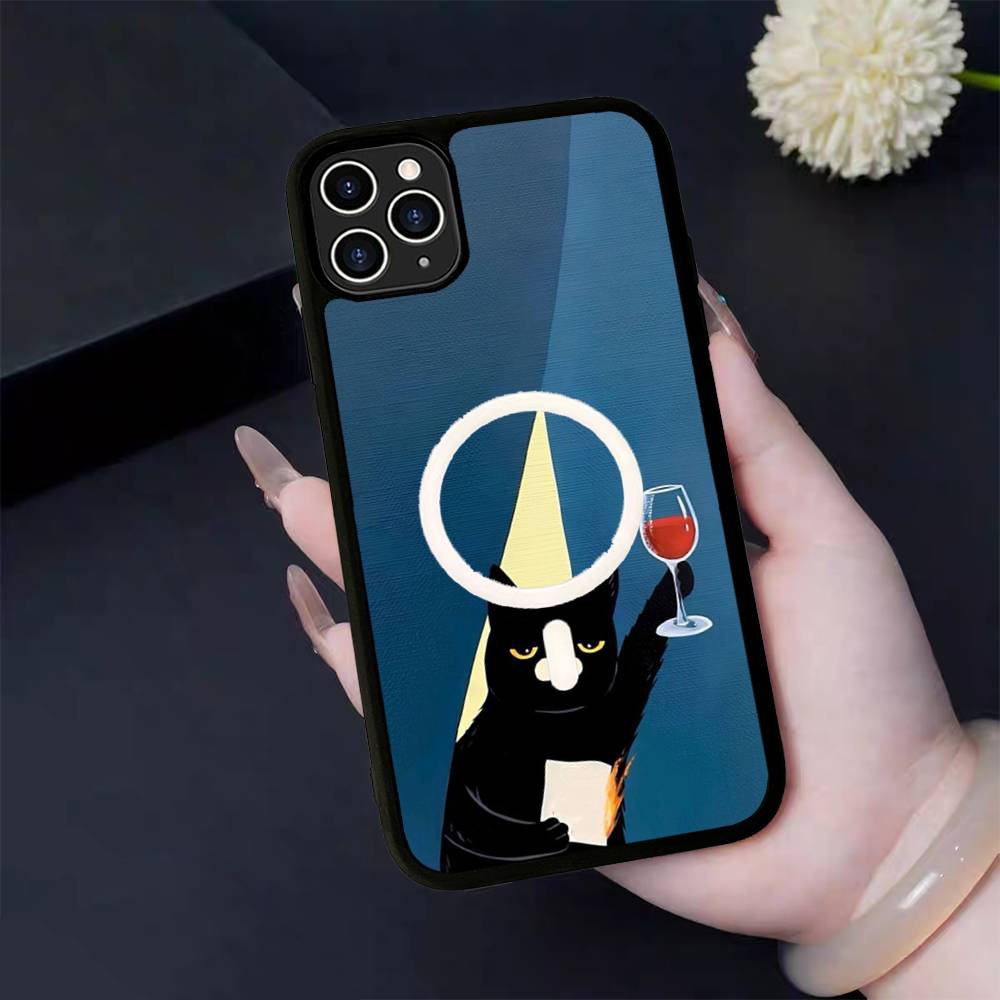A Cute Comic Cat For Magsafe Magnetic Phone Case For IPhone 17 16 Pro Max 15 Plus 14 13 12 11 Cover