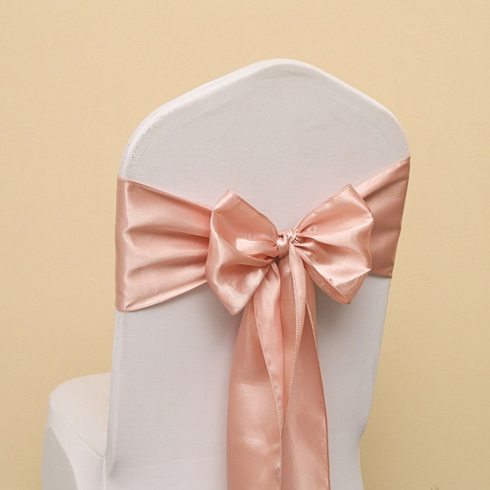 Elegant Design Satin Chair Sashes Butterfly Ties Chair Cover Decoration Festival Celebration
