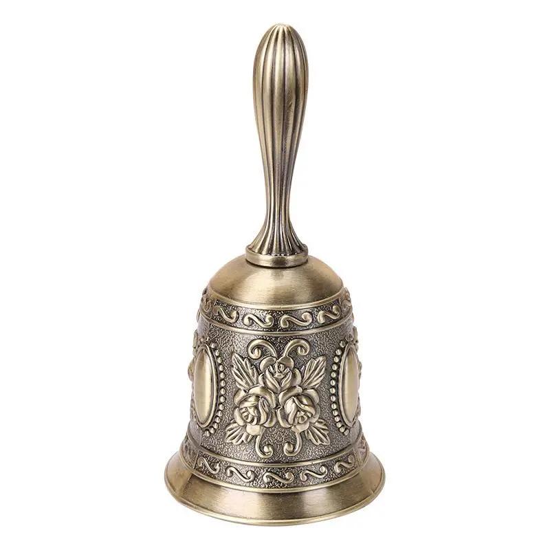 European Metal Bell Vintage Rose Bronze Handbell Home Attachment Restaurant Modern Simplicity Zinc Alloy Pet Training Handbell