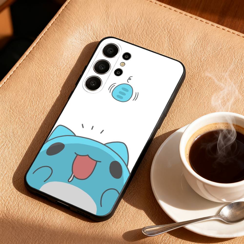 Чехол для телефона Fluffy-Cat B-Bugcat C-Capoo для Samsung S26,S25,S24,S21,S22,S23,S30,Ultra,S20,FE,Lite,10,9, Черный чехол