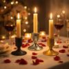 Metal Taper Candlestick Holders Gold Silver Candle Stands Elegant Candle Holder  Home Decoration
