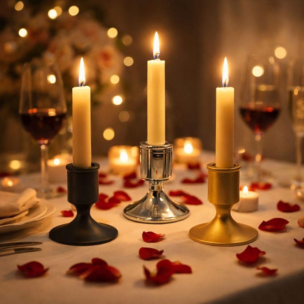 Metal Taper Candlestick Holders Gold Silver Candle Stands Elegant Candle Holder  Home Decoration