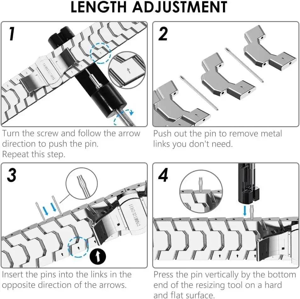 Stainless Steel Strap for Samsung Galaxy Watch 7 6 5 4 Classic 47mm 43mm 42 46mm 45mm No Gaps Metal Band 40mm 44mm Link Bracelet