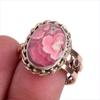 Натуральный драгоценный камень родохрозит, двухцветное кольцо из стерлингового серебра 925 пробы, размер 7,5 t1V27