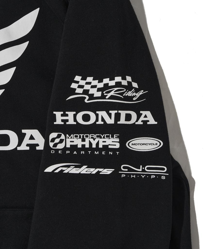 Толстовка на молнии Phyps Мотоцикл Логотип Honda Racing_Черный