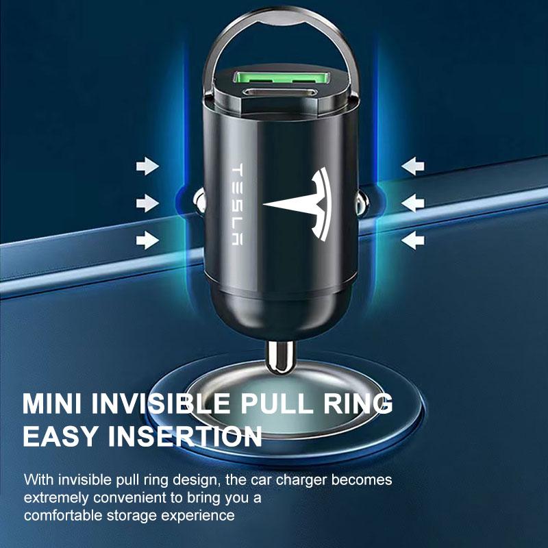 1 шт. Автомобильное зарядное устройство USB Type-C Адаптер быстрой зарядки Автоаксессуары Для Tesla Model 3 S X Y Style Roadster Invader Coil Mod WYE K80