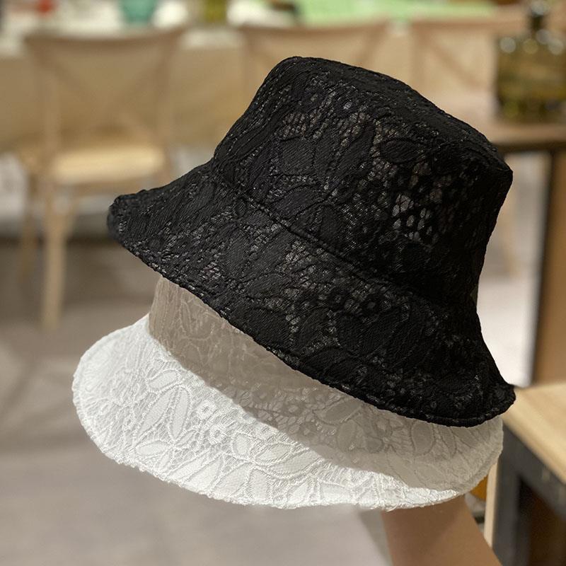 Bucket Hat Women's Summer Visor, Lace UV Protection Sun Hat, Versatile Basin Hat, White Hat Women