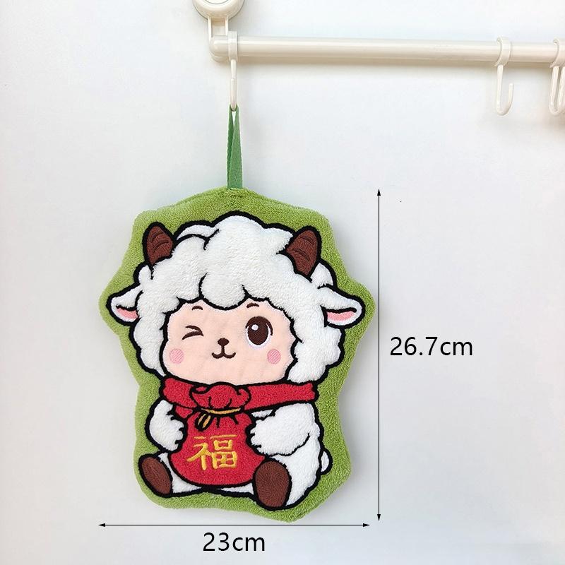 Мультяшная овечка Подвесное кухонное полотенце для рук Супервпитывающее Толстое Прочное для Кухни Ванной Комнаты Домашней Уборки