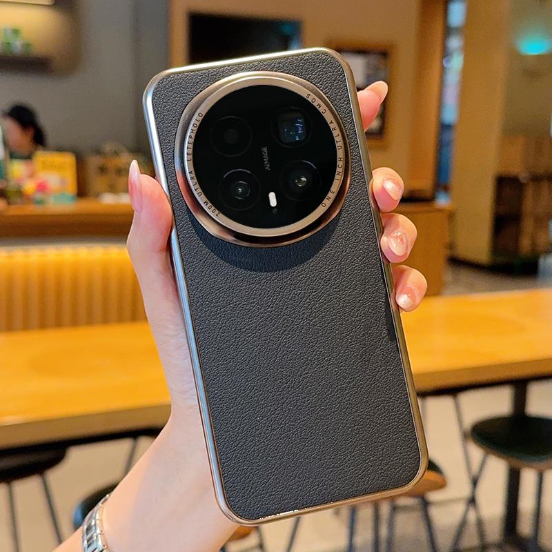 Чехол для Honor Magic 8 Pro Модный чехол с узором личи из ПУ кожи + Электроокрашенная рамка Для HONOR Magic8