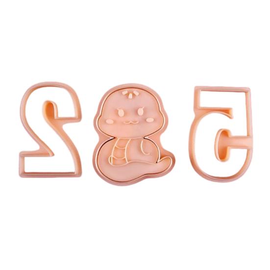 Набор формочек для печенья 3D-тиснение «Змея» Набор штампов для печенья «Змея» на Новый год 2025 года «Весенний фестиваль» Многофункциональный инструмент для выпечки шоколада и помадки