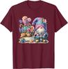 Hello Spring Gnome Flower Basket Graphic T-Shirt Casual Short Sleeve Round Neck Daily Tee For Men