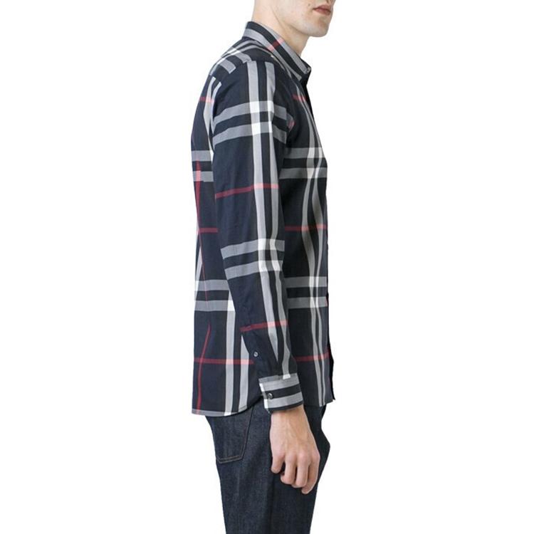 Burberry Shirts Men's Navy Blue Pointed Collar Moderate Other 40067311