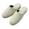 Senko FEELFOOT Checkered Synthetic Leather Easy To Guest Product 78099 Slippers, Approx. 26.5cm, Ivory, Antibacterial, Clean, Supplies, Number