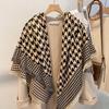 Качели И Зимняя Птица Клетчатый Шарф Женский Стиль Имитация Кашемира Шарф Утолщенная Теплая Шаль-Накидка для Кондиционированного Помещения