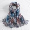 New Shawl Women's Lightweight Floral Print Balinese Yarn Long Towel Retro Tie-dyed Silk Scarf