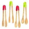 Bamboo Non-Stick Food Clips Barbecue Tongs Bread Buffet Folder Meat Beef Salad Clamps Home Kitchen Cooking Accessories