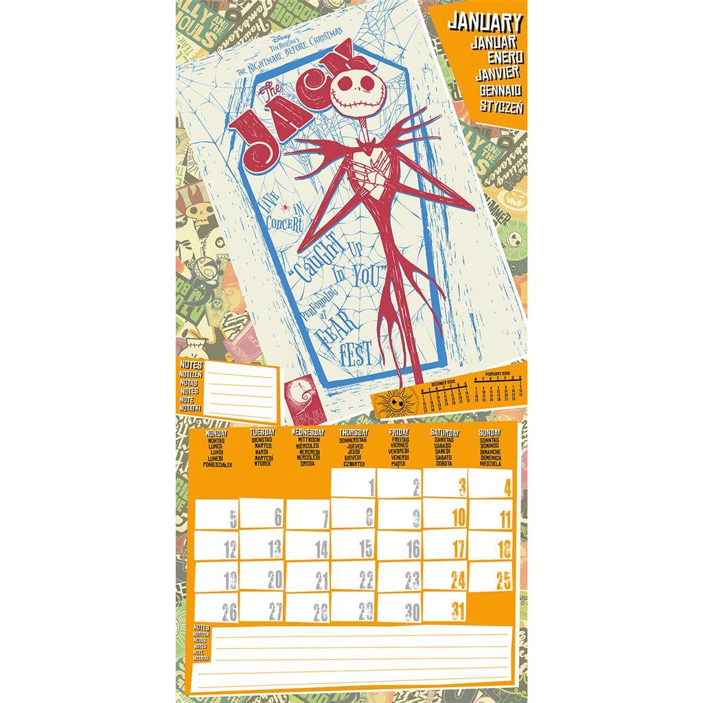 Nightmare Before Christmas Fear Fest 2026 Square Calendar