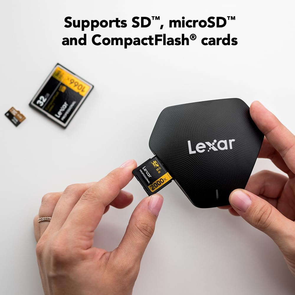 Lexar Оригинальный картридер 3 в 1 Card Reader USB 3.2 для карт памяти SD Micro SD TF CF Картридер для карт памяти SD Поддерживает карты SD, TF и CF