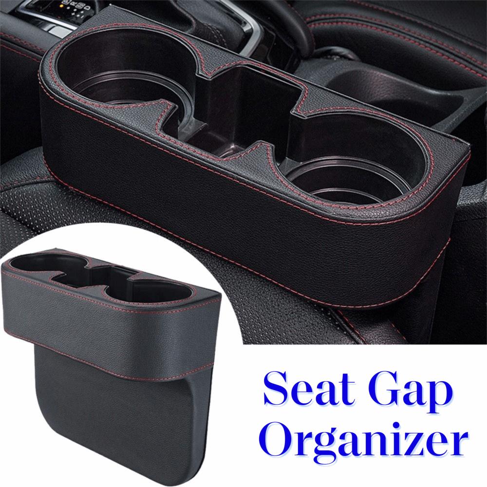 Multifunctional Car Leather Cup Holder PU Leather Gap Filler Storage Box  Truck Interior