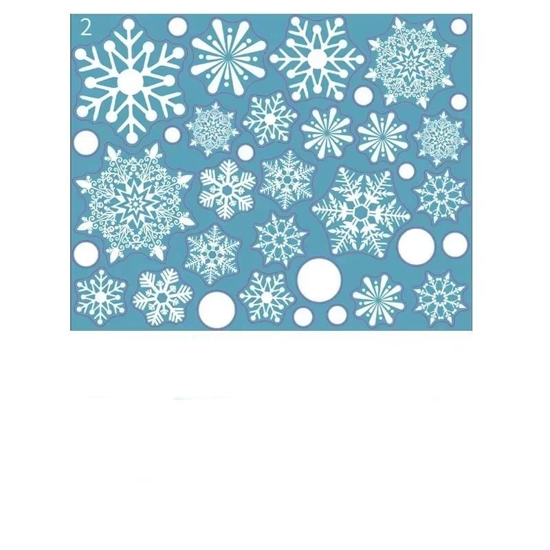 1 Sheet Snowflake Static Cling Glass Stickers Merry Christmas Decoration Home Decor Snowflake Window Stickers New Year Wallpape