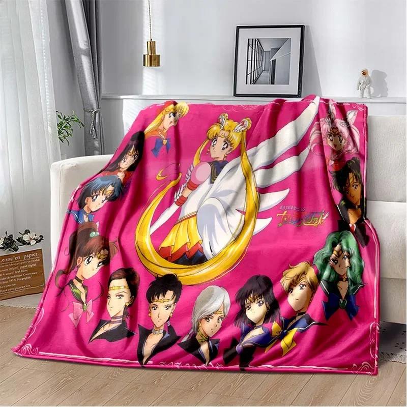 Милое одеяло с принтом в виде 3D-мультяшного персонажа S-Sailor-Moon, модное, мягкое, уютное, для гостиной, спальни, дивана-кровати, дорожное одеяло, подарок на день рождения для ребенка