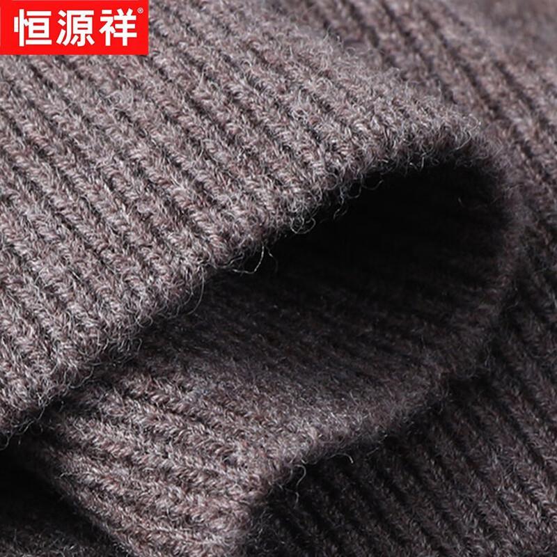 Hengyuanxiang Men's 100% Wool Thickened Turtleneck Sweater