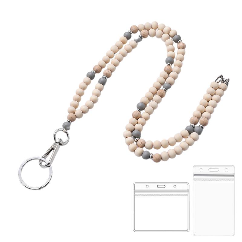 Бохо-шнурки для бейджей, подарки для женщин на Рождество, выдвижной деревянный держатель для бейджа с бусинами, шнур для учителя, круизный шнур