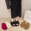 Korean version of trendy brand Mao Mao slippers shoes for women's outer wear 2024 autumn and winter new thick-soled open-toed versatile warm h