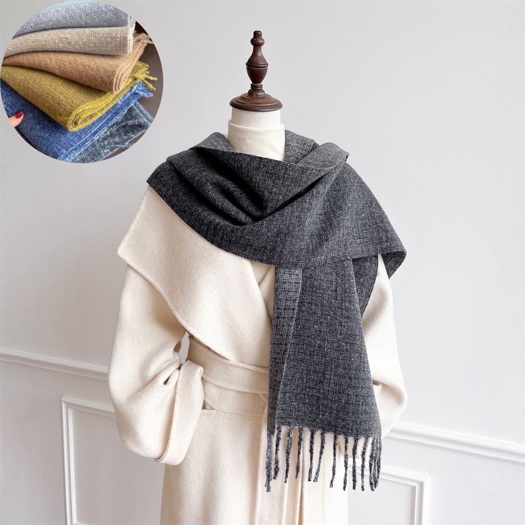 Imitation Cashmere Women Winter Scarf Thicken Double-Sided Long Shawls Neck Warm Tassel Poncho Echarpe Stoles Pashmina Luxury
