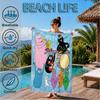 Custom Name Music Barba Adventure Heart In Space Adventure Microfiber Beach Towel, Lightweight for Summer Travel, Swimming Pool Fan Gift