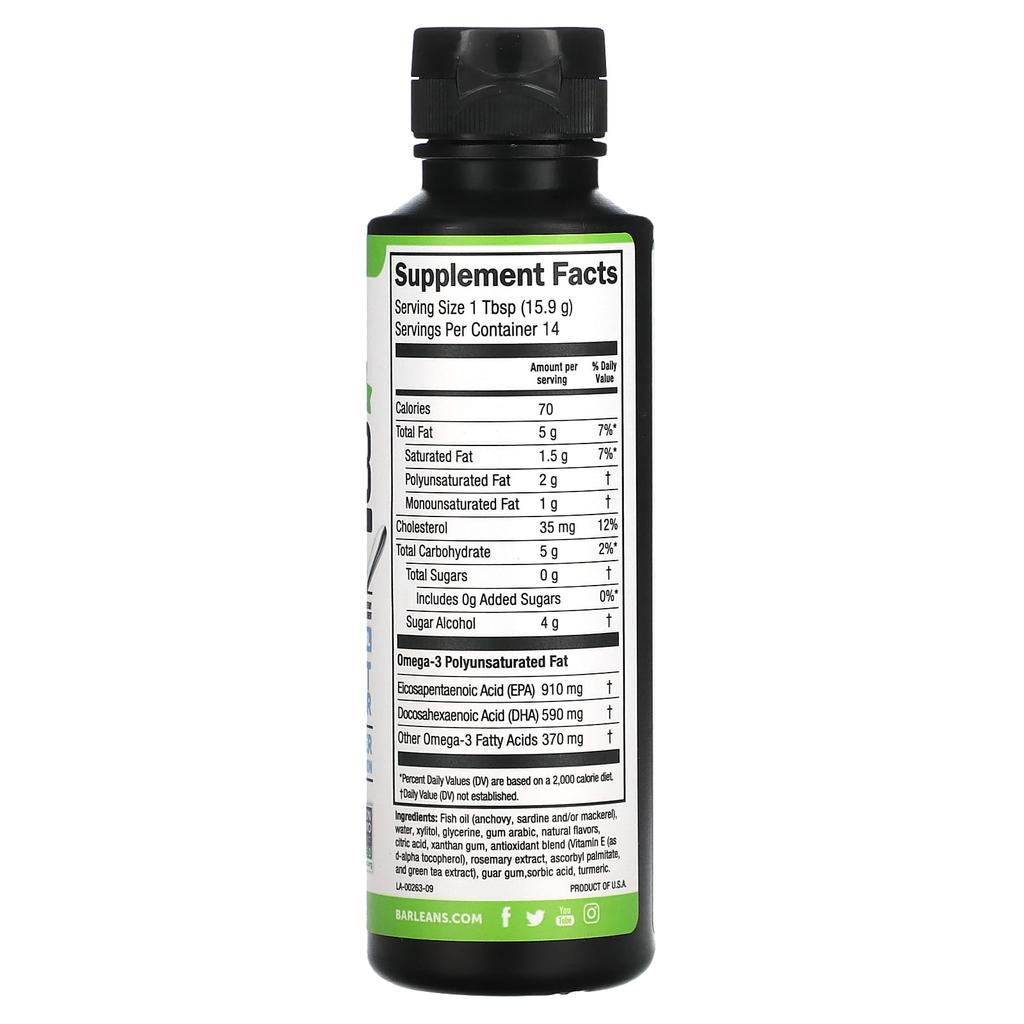 Barlean's, Gingerly Delicious, Fish Oil Omega 3, Key Lime Pie, 8 oz (227 g)