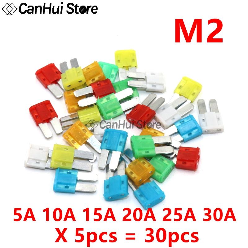 30pcs 5A10A15A20A25A30A x 5pcs M2/Mini/Small/Medium Car Fuses Set Mixed Mini Standard Blade Fuse for Auto Truck Automotive Boat Fuse Holders1