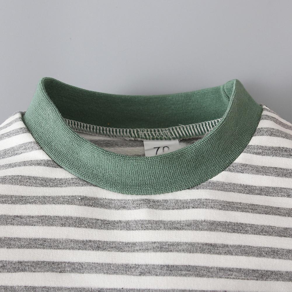 Полосатый комбинезон с длинными рукавами для новорожденных мальчиков и девочек, комбинезон, одежда для детей 0-24 месяцев