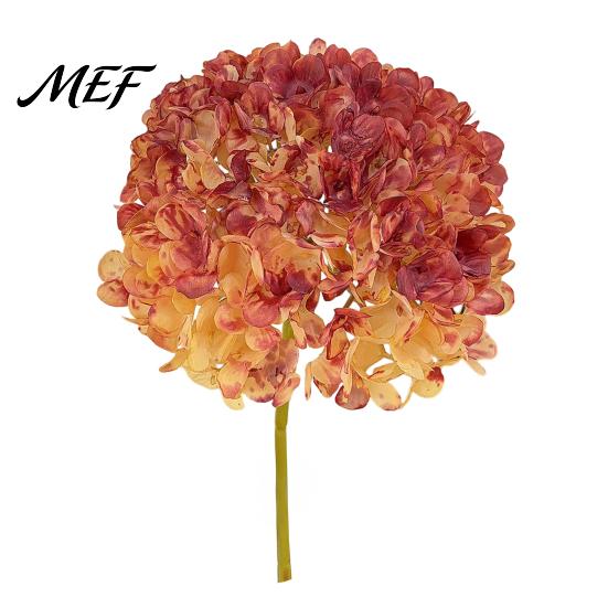 Artificial Hydrangea Flowers for Home Decor Autumn Silk with Retro Burnt Edge, Multi Colors Bendable Hydrangeas Table Centerpiece Stem