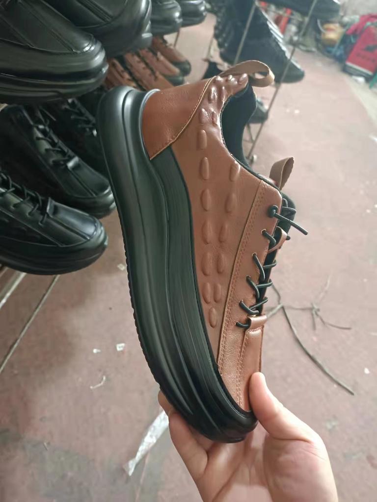 Мужские кожаные туфли с рисунком под крокодила, осенние, на толстой подошве, повседневные, на воздушной подушке, со шнуровкой, кожаные мужские туфли