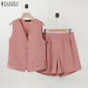 Женские жилеты, топы и шорты, повседневные комплекты костюмов из двух предметов