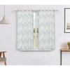 Pack of 2 Polyester Leaf Print Window Curtain Regular Print 135 GSM , White & Blue