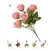 1 Bunch Simulation Flower Wide Application Handmade Faux Silk Unique Fine Texture Artificial Rose Decor for Bedroom