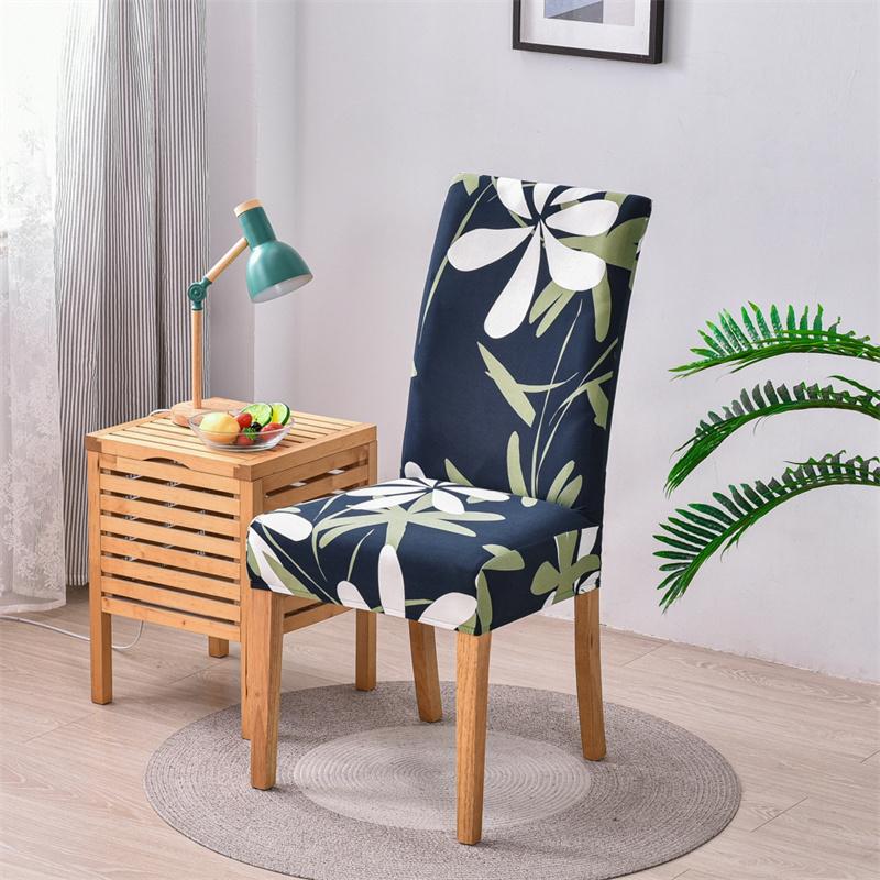 Printed Stretch Spandex Chair Cover Anti Dirty Elastic Seat Slipcover For Dining Room Office Wedding Party