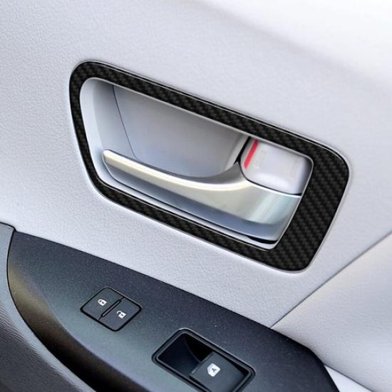 2Pcs Carbon Fiber Interior Front Door Handle Cover Trim For Toyota Sienna