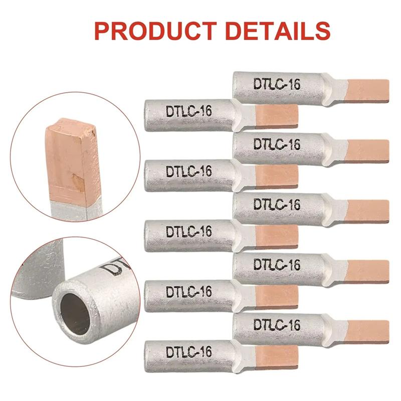 10Pcs Circuit Breaker Copper Aluminum Cable Terminal Electric Meter Wire Connector DTLC-25-B61B
